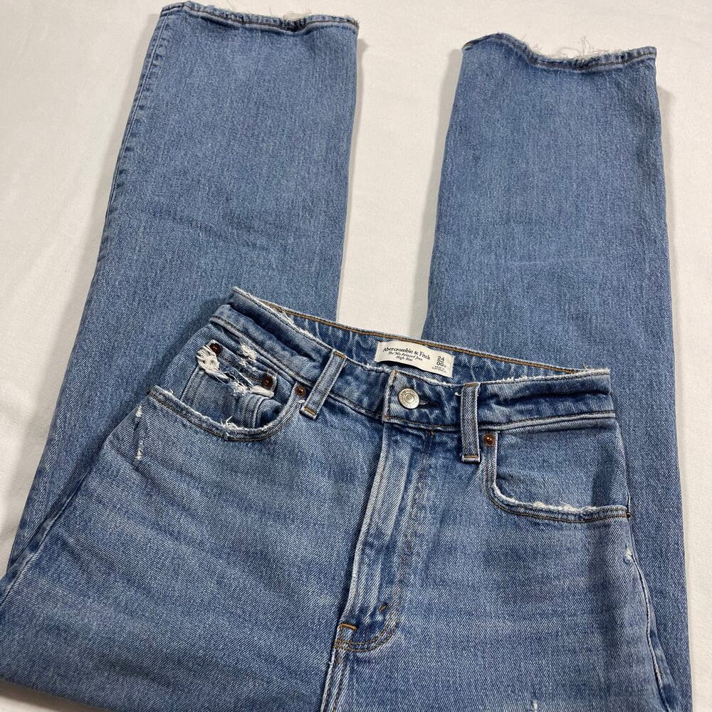 Abercrombie & Fitch 90s Relaxed Jeans Women’s 24 High Rise Light Wash Wide Leg